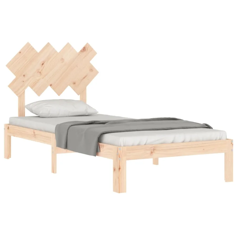 Cadre de lit sans matelas 90x200 cm bois de pin massif - 3