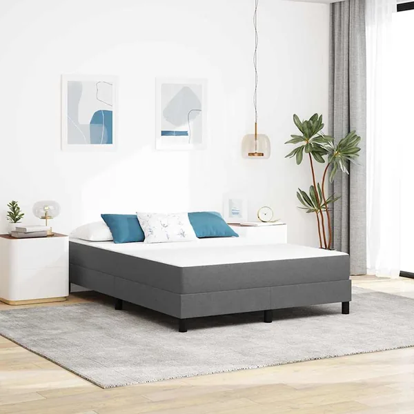 Matelas de Lit avec matelas Gris clair 160 x 200 cm tissu