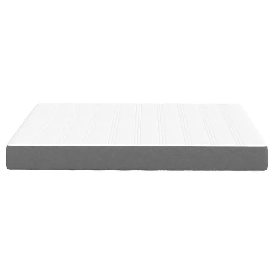 Matelas de Lit avec matelas Gris clair 160 x 200 cm tissu - 5