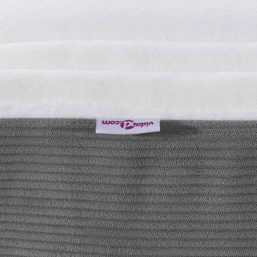 Matelas de Lit avec matelas Gris clair 160 x 200 cm tissu - 6