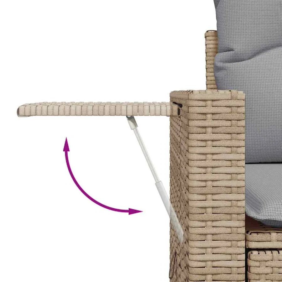Ensemble de canapé de jardin 9 pcs beige et gris clair - 12
