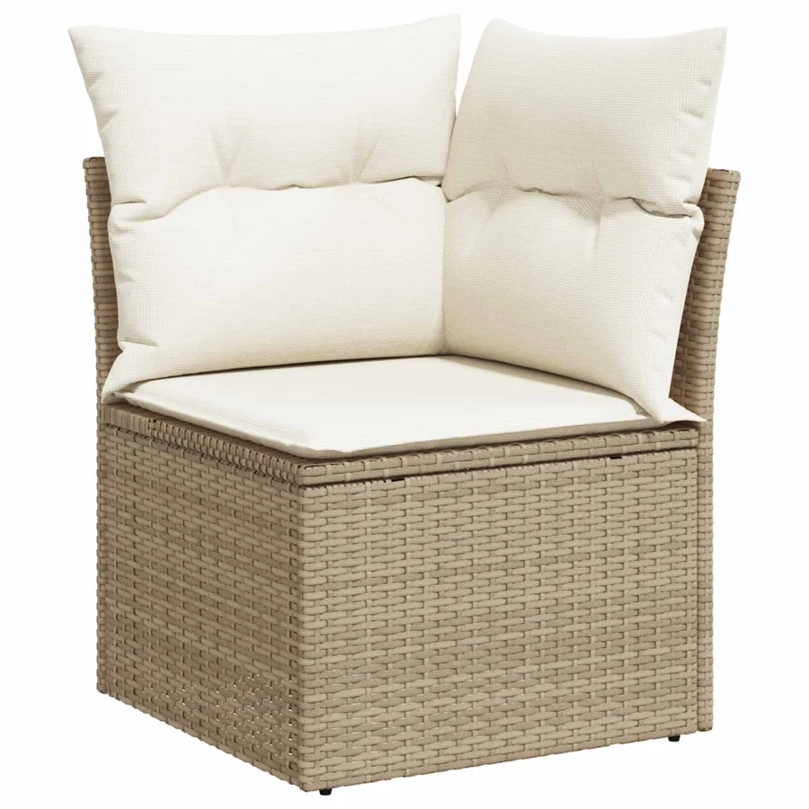 Ensemble de canapé de jardin avec coussin 9 pcs Beige et crème - 7