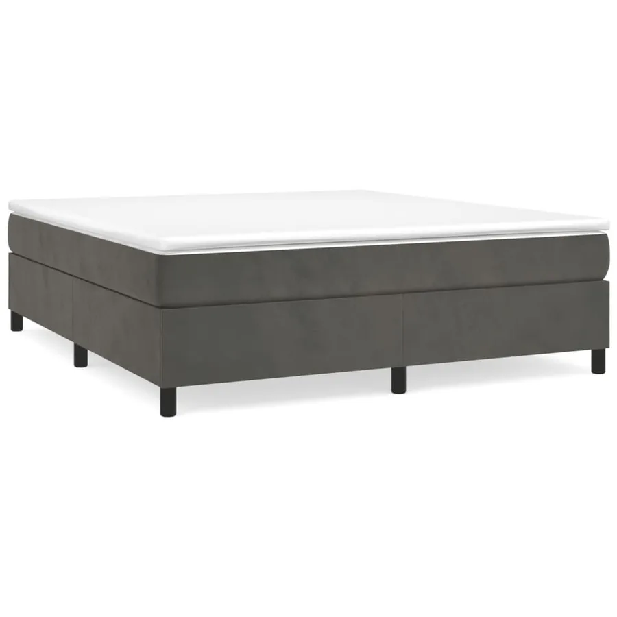 Sommier à lattes de lit et matelas Gris foncé 180x200cm Velours - 2