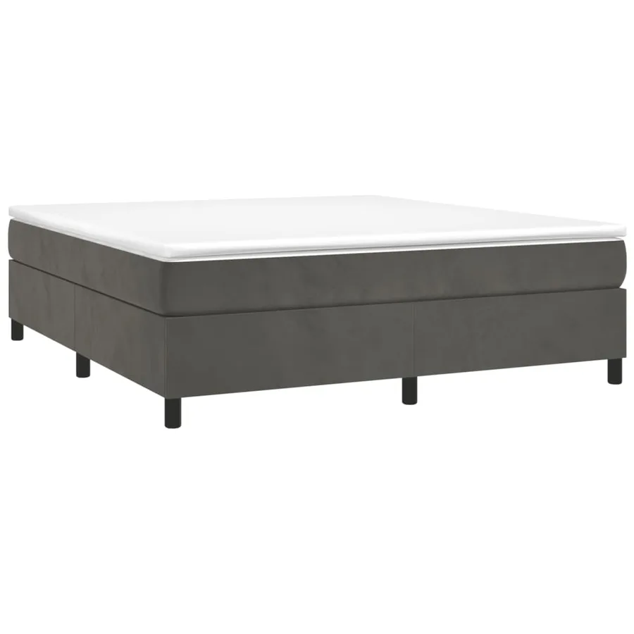 Sommier à lattes de lit et matelas Gris foncé 180x200cm Velours - 3