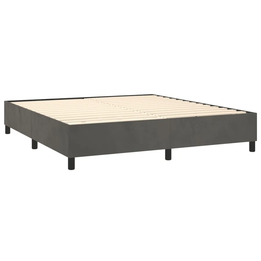 Sommier à lattes de lit et matelas Gris foncé 180x200cm Velours - 4