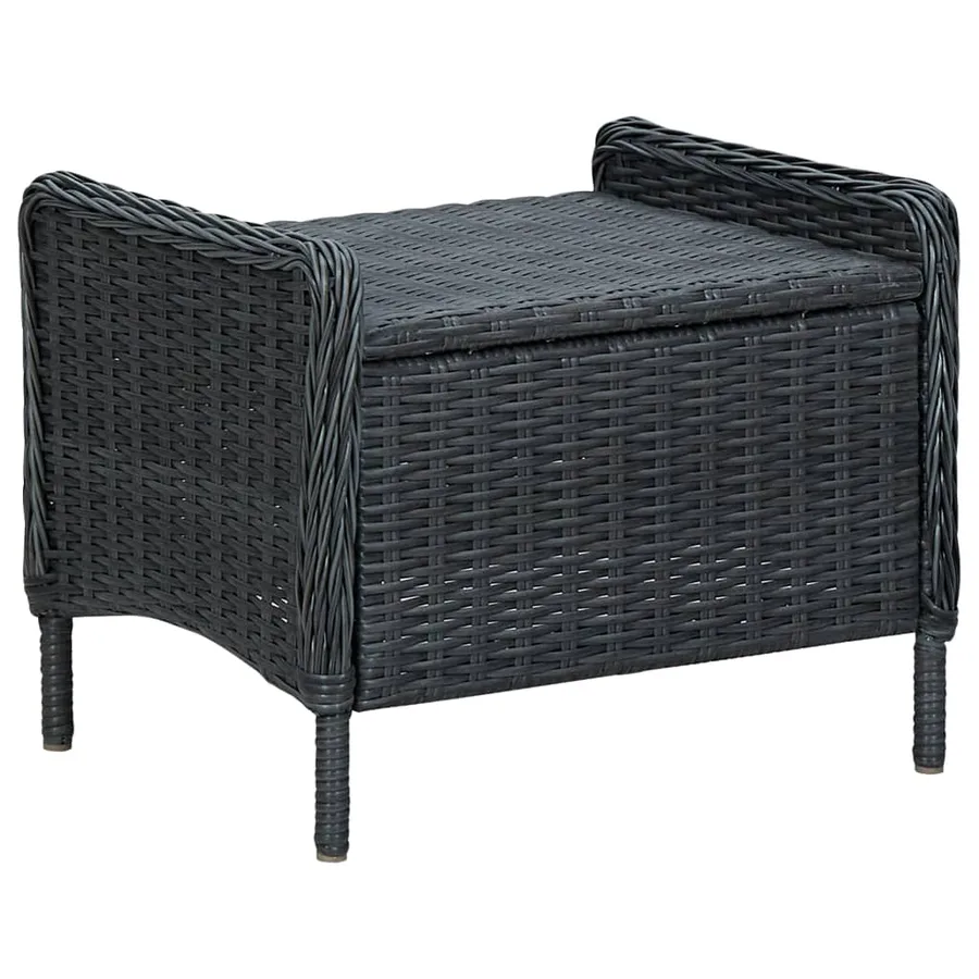 Salon de jardin 2 pcs avec coussins résine tressée gris foncé - 13