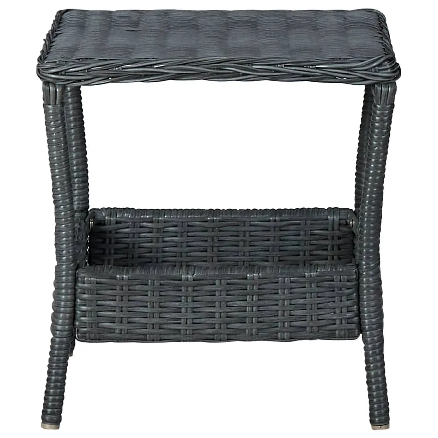Salon de jardin 2 pcs avec coussins résine tressée gris foncé - 4