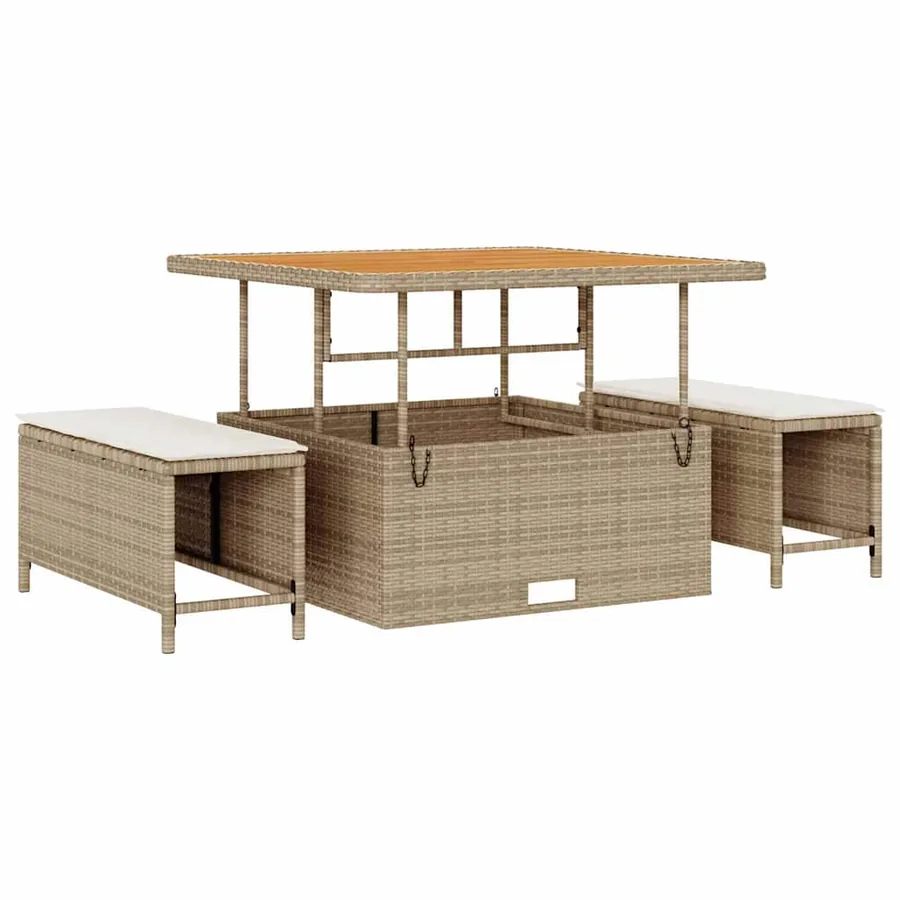 Ensemble de canapé de jardin 13 pcs Beige et crème polyrotin - 6