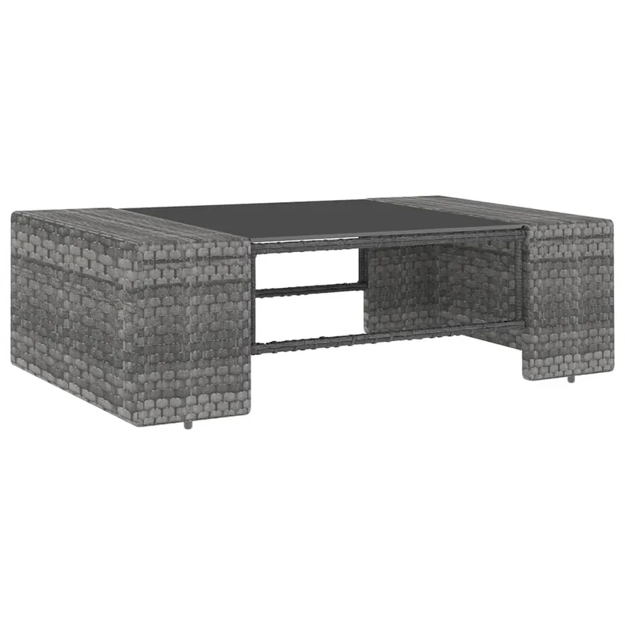 Salon de jardin 9 pcs avec coussins Gris Résine tressée - 8