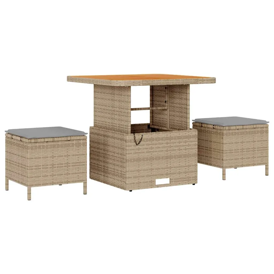Ensemble de canapé de jardin 8 pcs Beige et Gris clair - 4
