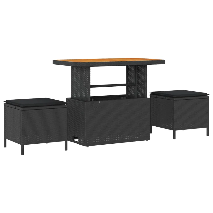 Ensemble de canapé de jardin 10 pcs Noir Poly rotin - 6