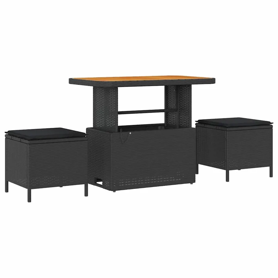 Ensemble de canapé de jardin avec coussin 9 pcs Noir - 4