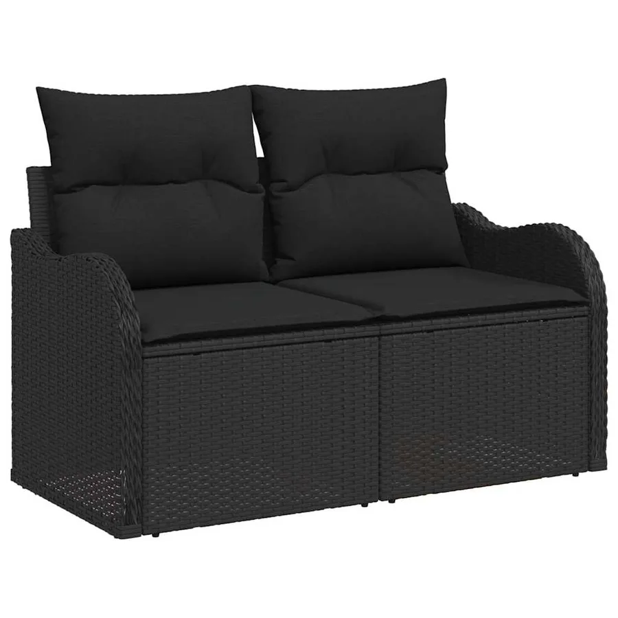 Ensemble de canapé de jardin avec coussin 9 pcs Noir - 6