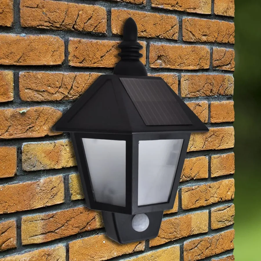 Appliques murales solaires 2 pcs avec capteur de mouvement Noir - 2