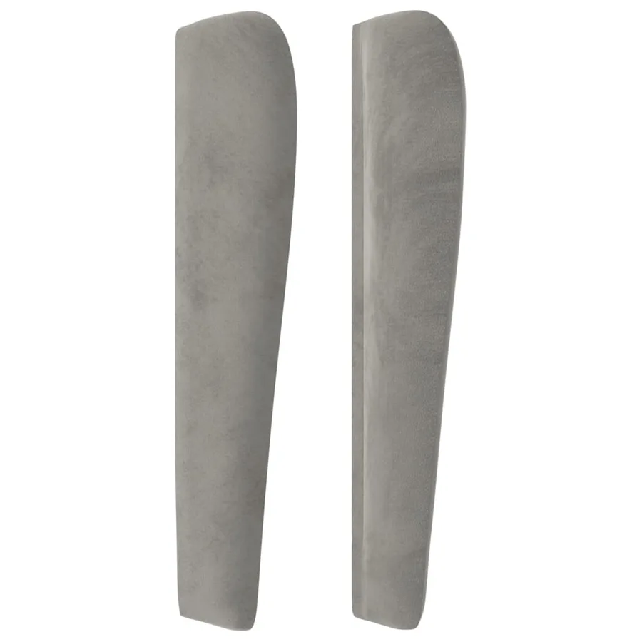 Tête de lit avec oreilles Gris clair 147x23x118/128 cm Velours - 4
