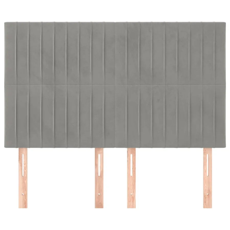 Tête de lit Gris clair 144 x 5 x 118/128 cm Velours - 3