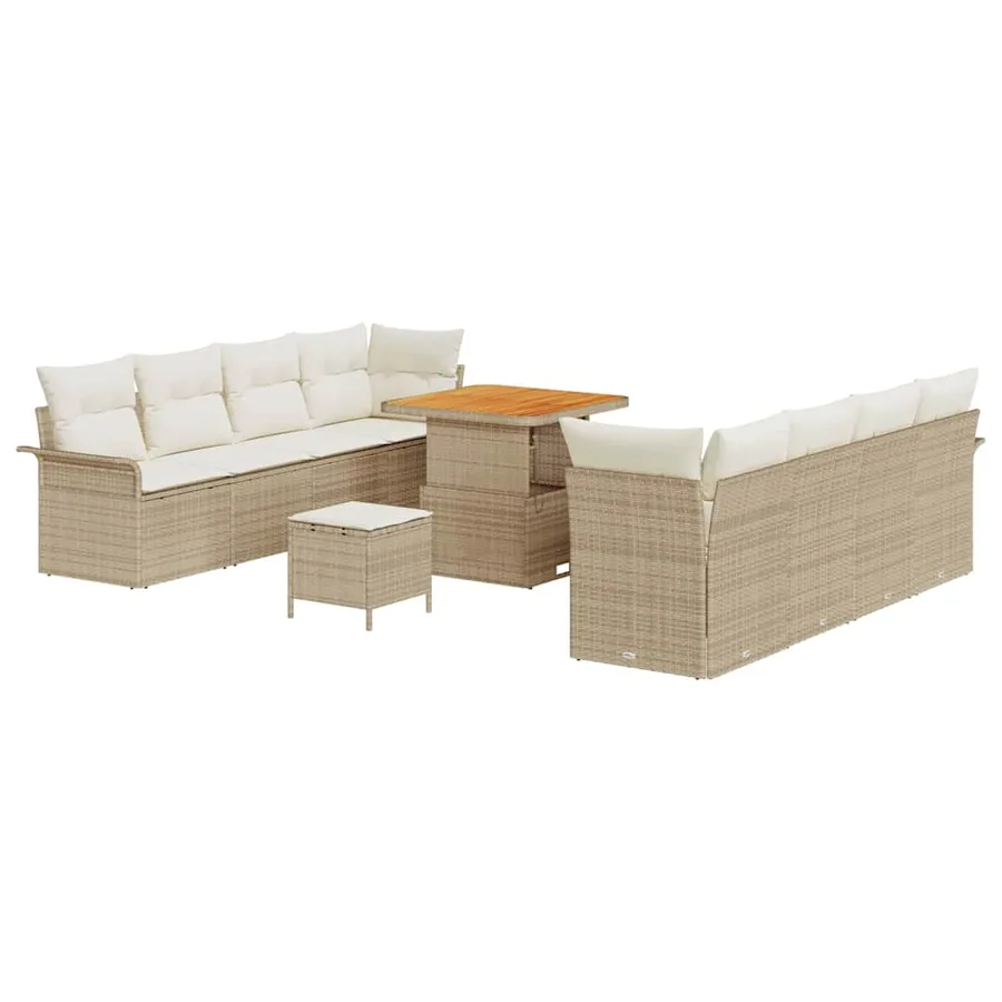 Ensemble de canapé de jardin Beige et crème 80 x 80 x 71 cm - 2