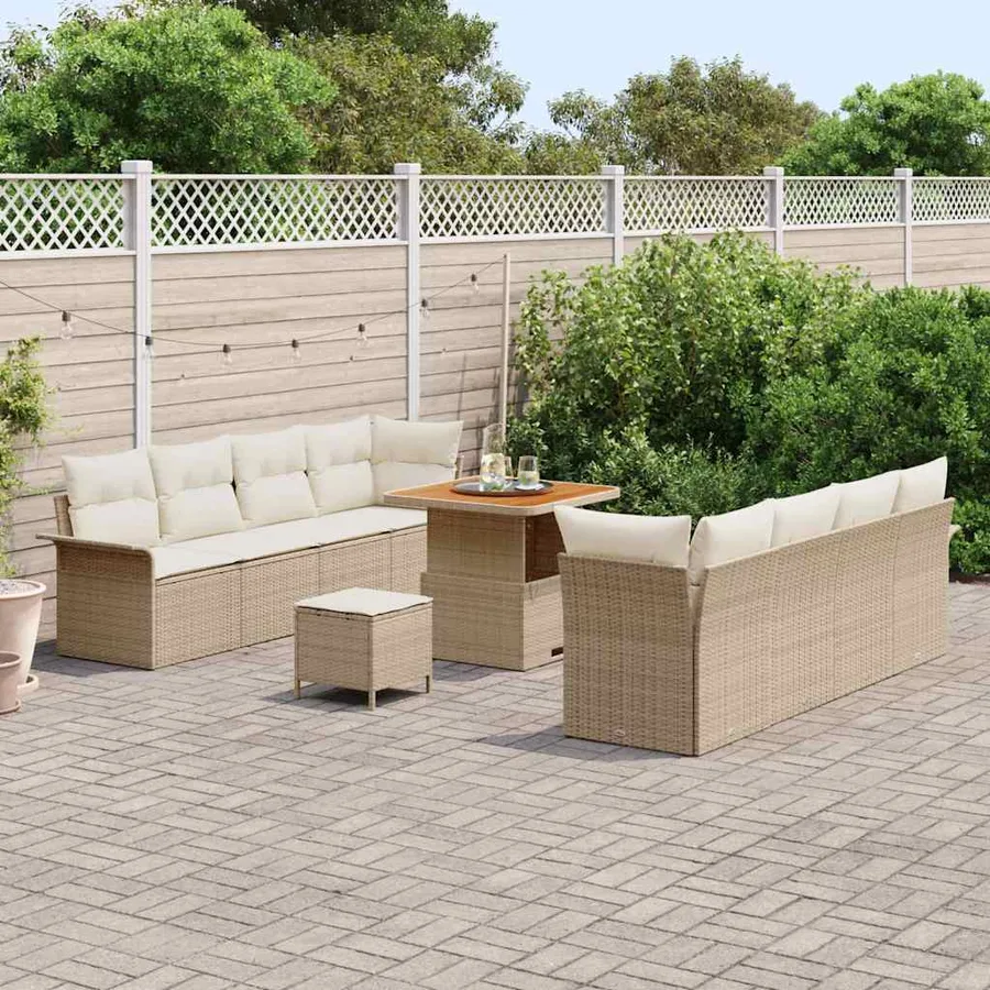 Ensemble de canapé de jardin Beige et crème 80 x 80 x 71 cm - 3