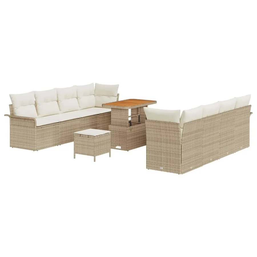 Ensemble de canapé de jardin Beige et crème 90 x 55 x 71 cm - 2