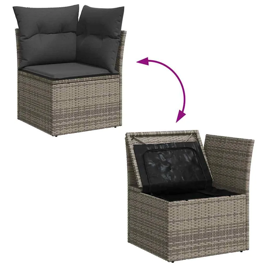 Ensemble de canapé de jardin avec coussin 12 pcs Gris - 13