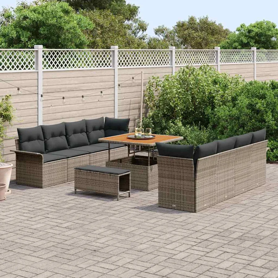 Ensemble de canapé de jardin Gris 100 x 100 x 71 cm - 3