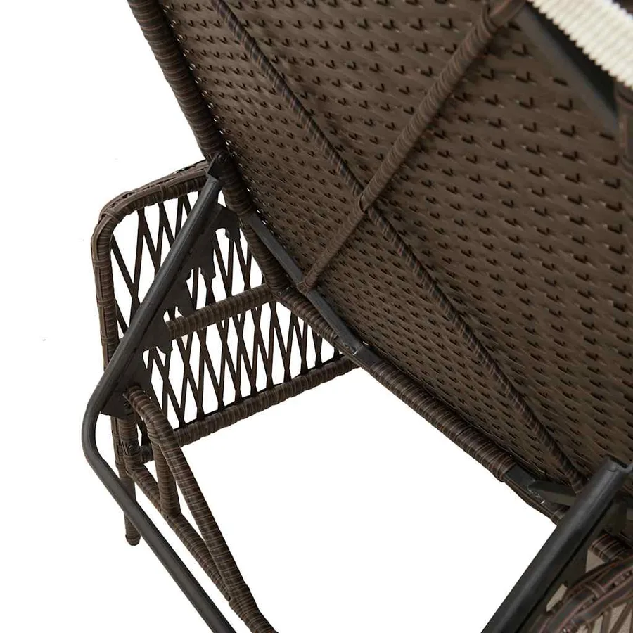 Transat Marron et crème blanche 55 x 200 x 92 cm polyrotin - 10