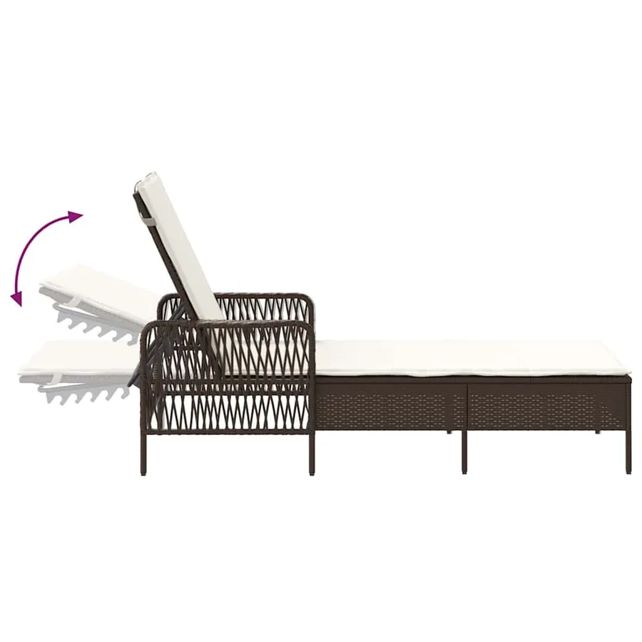 Transat Marron et crème blanche 55 x 200 x 92 cm polyrotin - 11