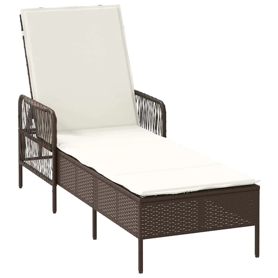 Transat Marron et crème blanche 55 x 200 x 92 cm polyrotin - 2