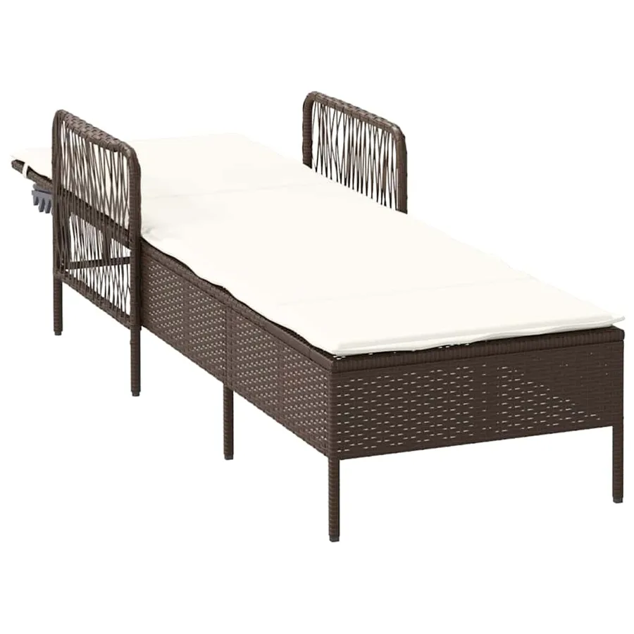 Transat Marron et crème blanche 55 x 200 x 92 cm polyrotin - 4