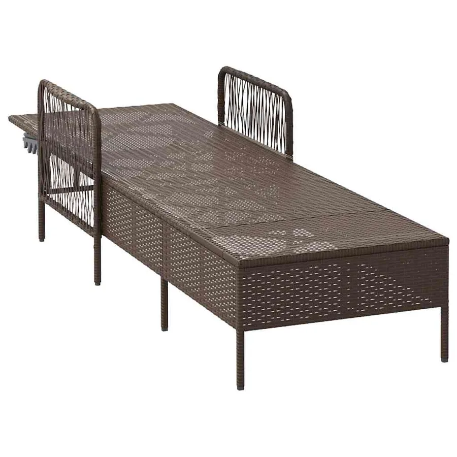 Transat Marron et crème blanche 55 x 200 x 92 cm polyrotin - 5