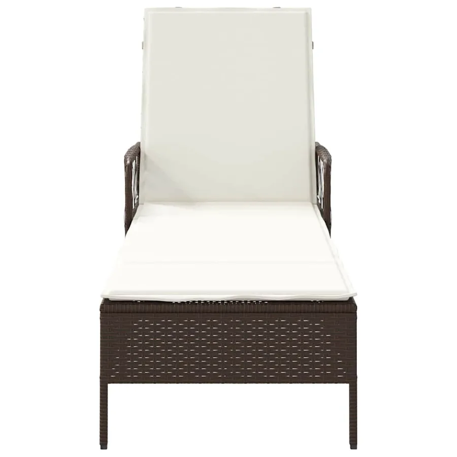 Transat Marron et crème blanche 55 x 200 x 92 cm polyrotin - 6
