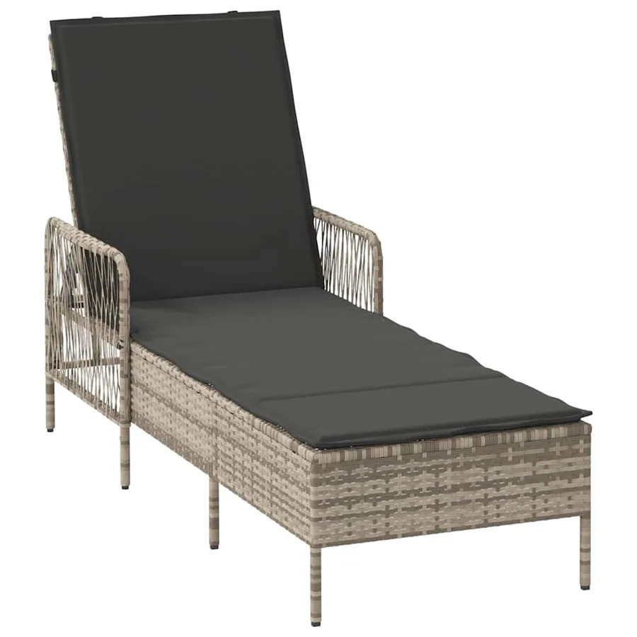 Transat Gris clair et gris foncé 200 x 55 x 92 cm polyrotin - 2