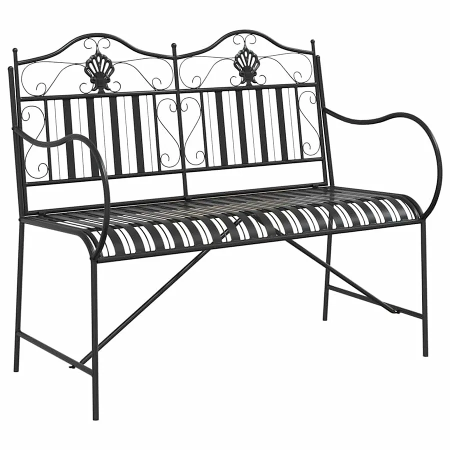 Banc de jardin Noir 103,5 x 59 x 89 cm Acier - 2