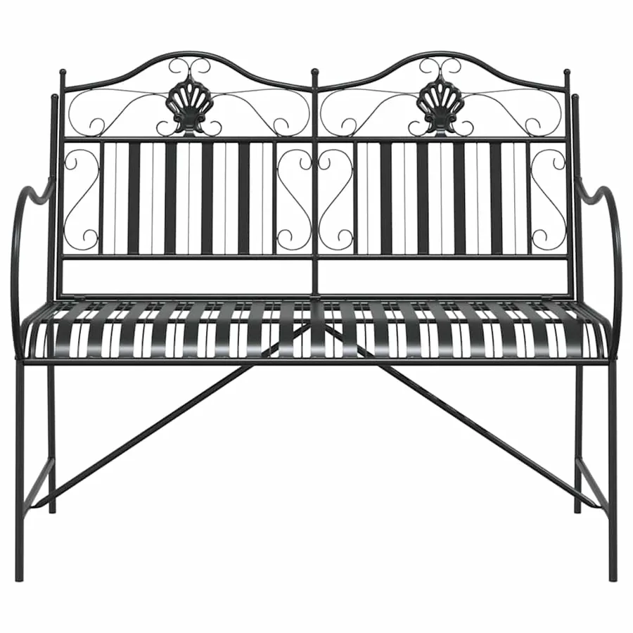 Banc de jardin Noir 103,5 x 59 x 89 cm Acier - 4