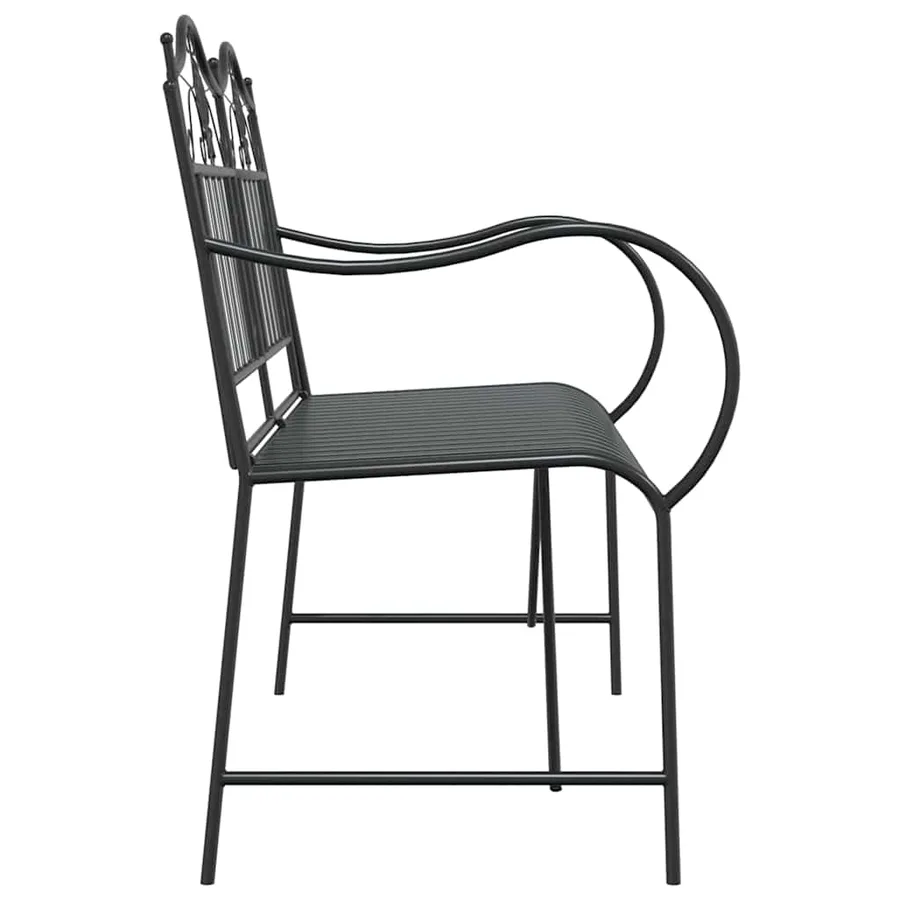 Banc de jardin Noir 103,5 x 59 x 89 cm Acier - 5