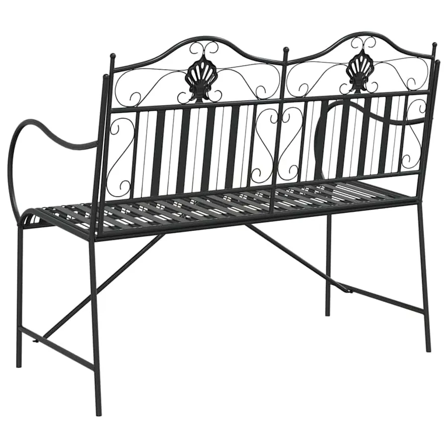 Banc de jardin Noir 103,5 x 59 x 89 cm Acier - 6