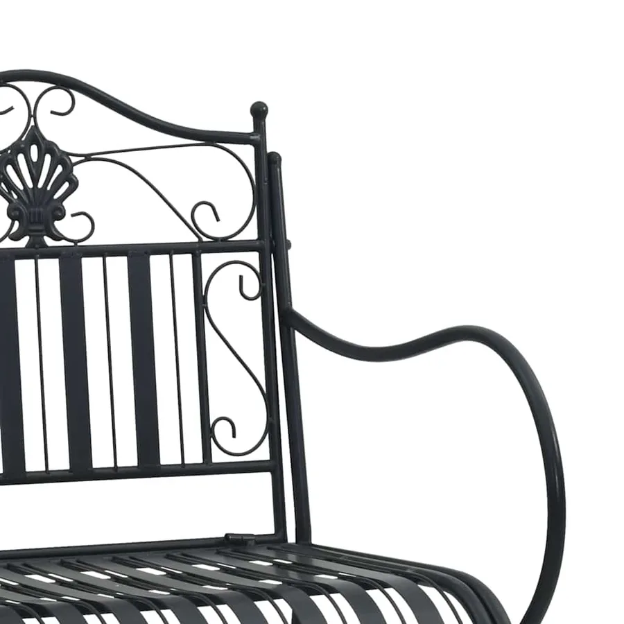 Banc de jardin Noir 103,5 x 59 x 89 cm Acier - 7