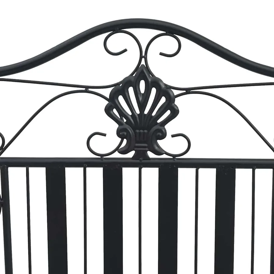 Banc de jardin Noir 103,5 x 59 x 89 cm Acier - 8