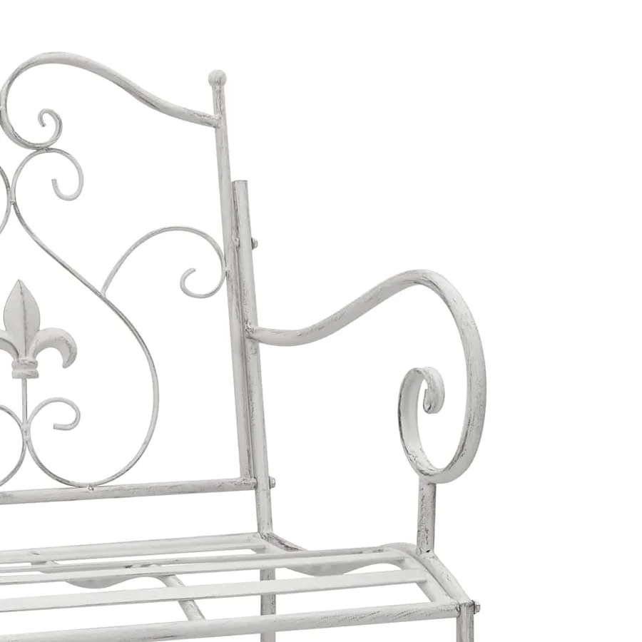 Banc de jardin Blanc antique 104 x 54 x 93 cm Acier - 7