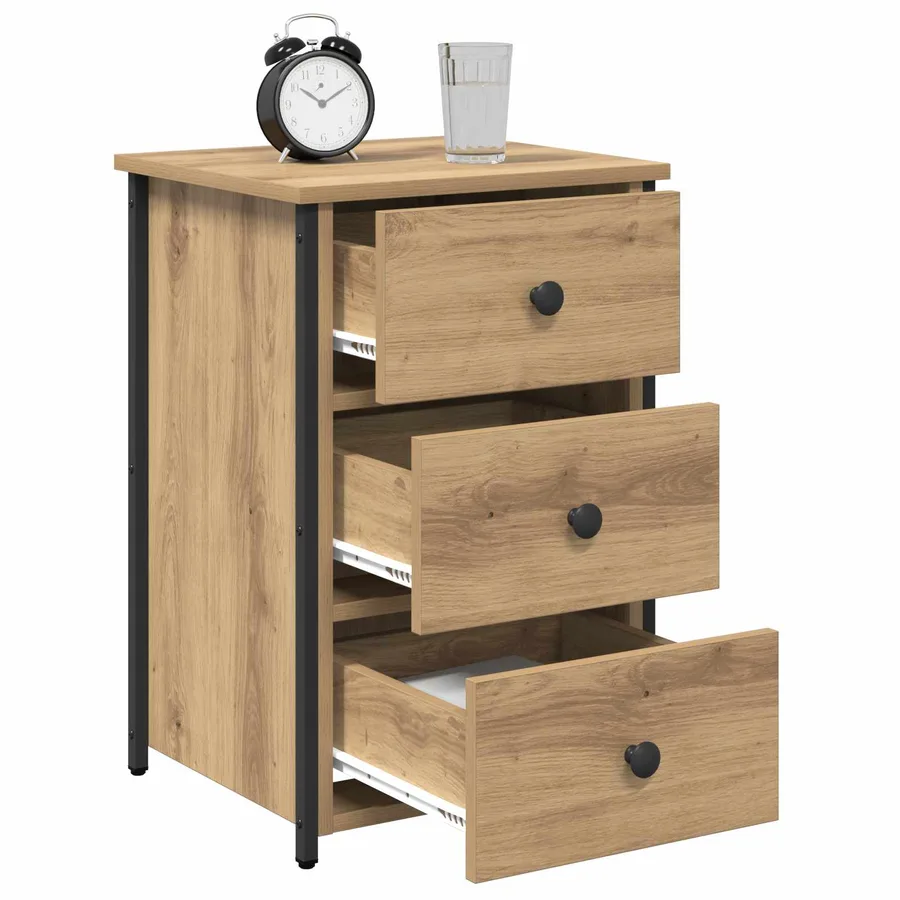 Cabinet de chevet Marron 40 x 36 x 60 cm Bois Recyclé Solide - 3