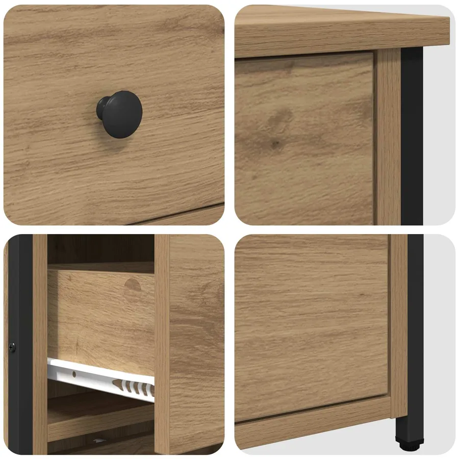 Cabinet de chevet Marron 40 x 36 x 60 cm Bois Recyclé Solide - 9