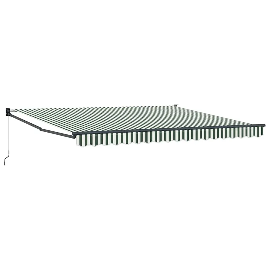 Auvent rétractable Vert et blanc 400 × 300 cm - 2