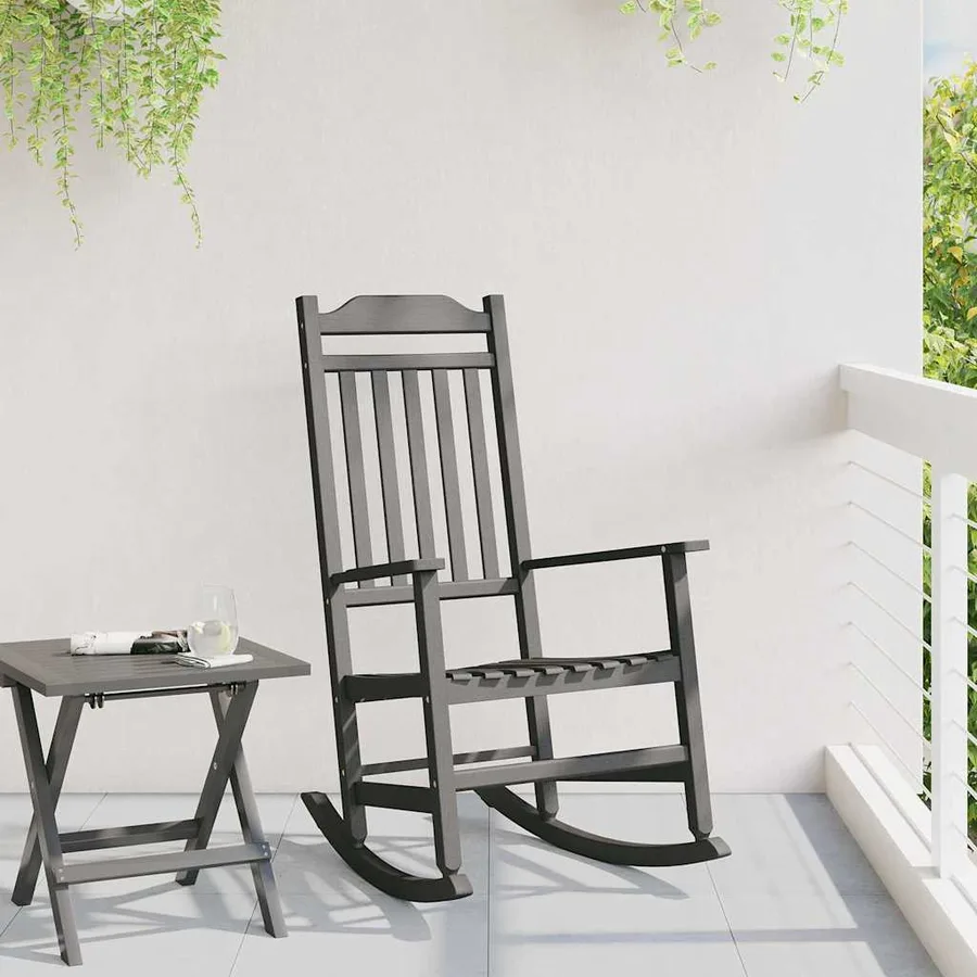 Chaise à bascule Noir 84 x 65 x 114 cm Résine - 3