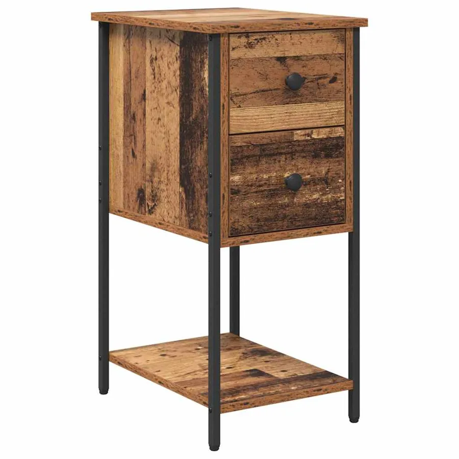 Cabinet de chevet avec tiroir 2 pcs Bois ancien 32 x 42 x 70 cm - 5