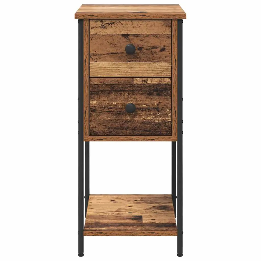 Cabinet de chevet avec tiroir 2 pcs Bois ancien 32 x 42 x 70 cm - 7