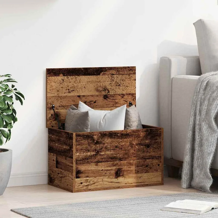 Boîte de Rangement avec stockage Bois Ancien 60 x 35 x 35 cm