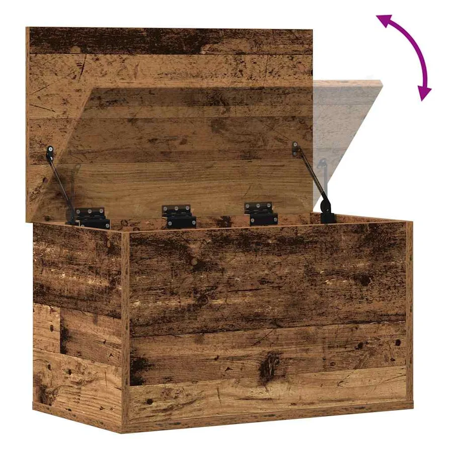 Boîte de Rangement avec stockage Bois Ancien 60 x 35 x 35 cm - 8