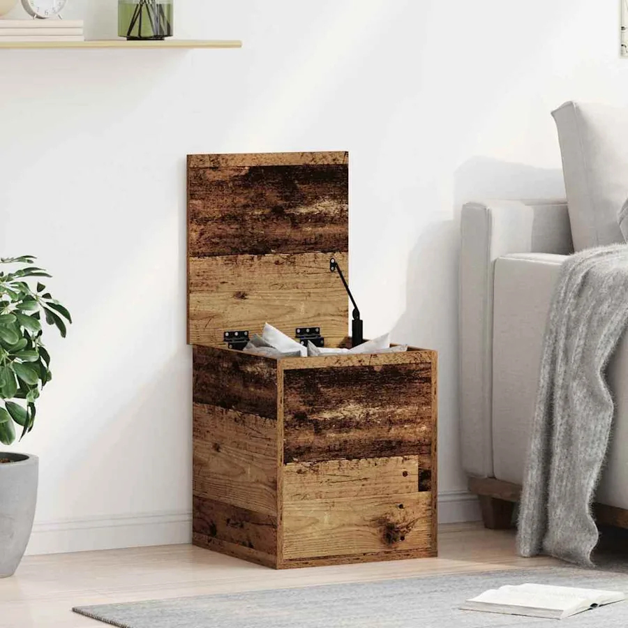Boîte de Rangement avec stockage Bois Ancien 40 x 42 x 46 cm
