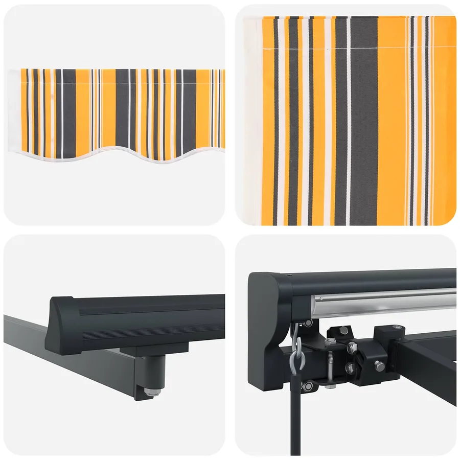 Cadre d'auvent Jaune et Gris 400 × 300 cm - 6