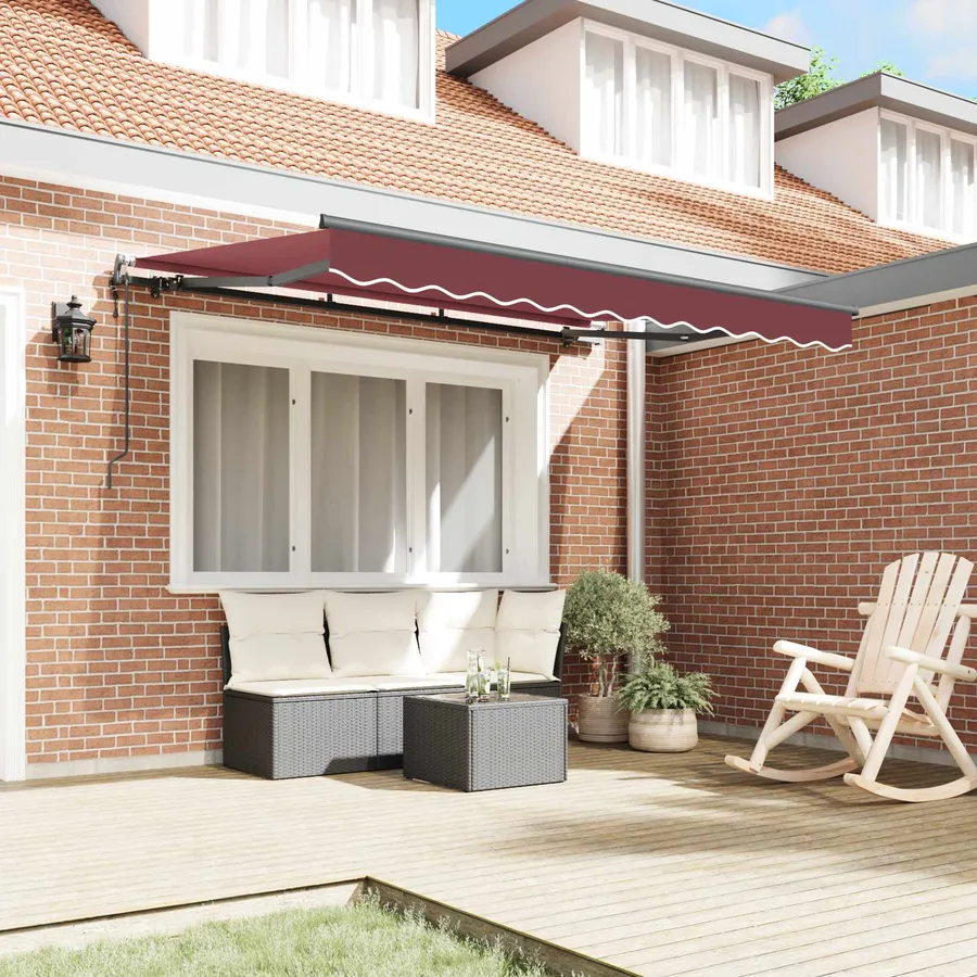 Auvent Rétractable Bordeaux 350 x 200 x 165 cm tissu - 3